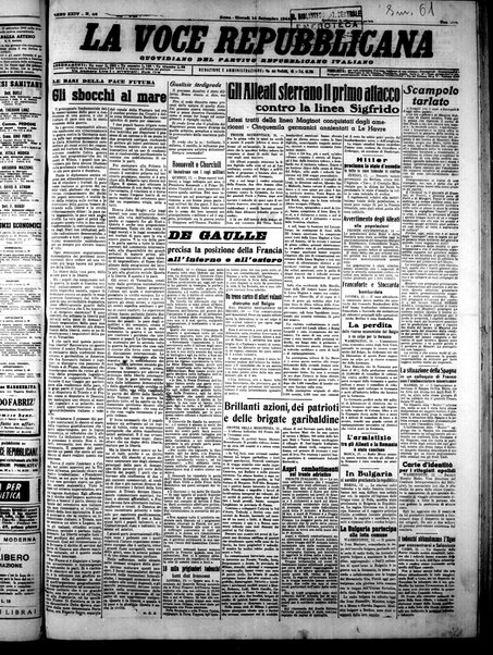 La voce repubblicana : quotidiano del Partito repubblicano italiano