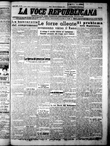 La voce repubblicana : quotidiano del Partito repubblicano italiano