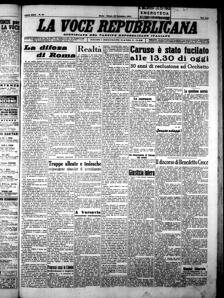 La voce repubblicana : quotidiano del Partito repubblicano italiano