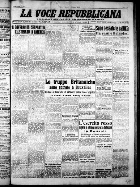 La voce repubblicana : quotidiano del Partito repubblicano italiano