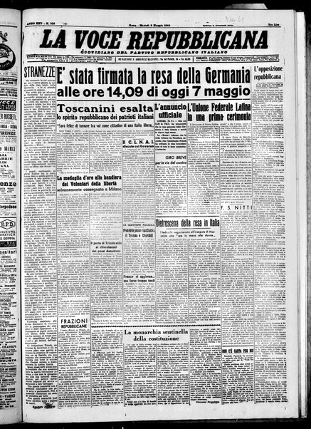 La voce repubblicana : quotidiano del Partito repubblicano italiano