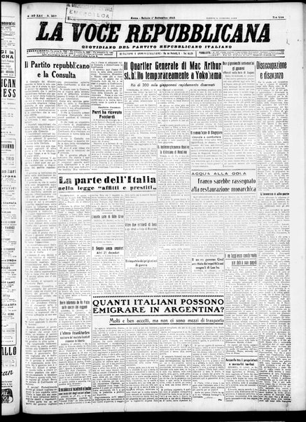 La voce repubblicana : quotidiano del Partito repubblicano italiano