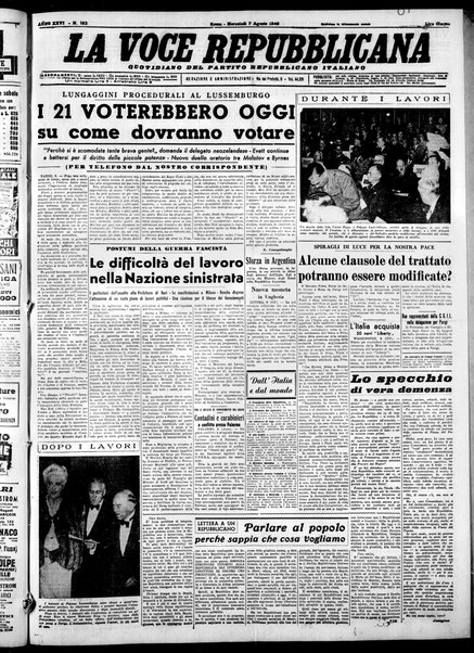 La voce repubblicana : quotidiano del Partito repubblicano italiano