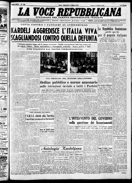 La voce repubblicana : quotidiano del Partito repubblicano italiano