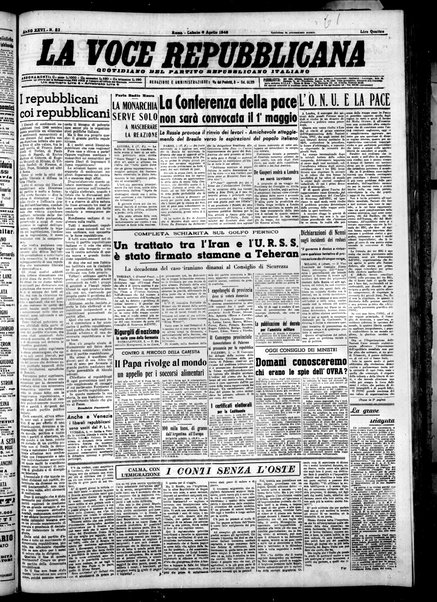 La voce repubblicana : quotidiano del Partito repubblicano italiano