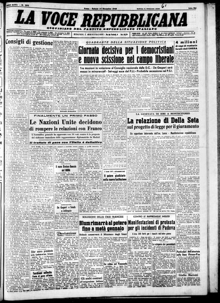 La voce repubblicana : quotidiano del Partito repubblicano italiano