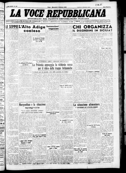 La voce repubblicana : quotidiano del Partito repubblicano italiano