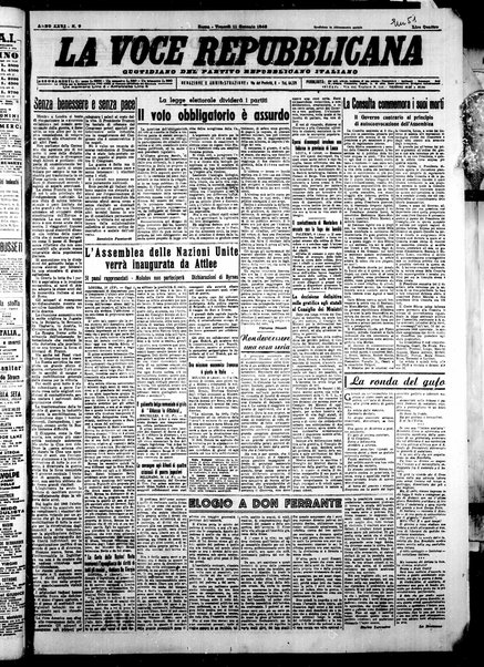 La voce repubblicana : quotidiano del Partito repubblicano italiano