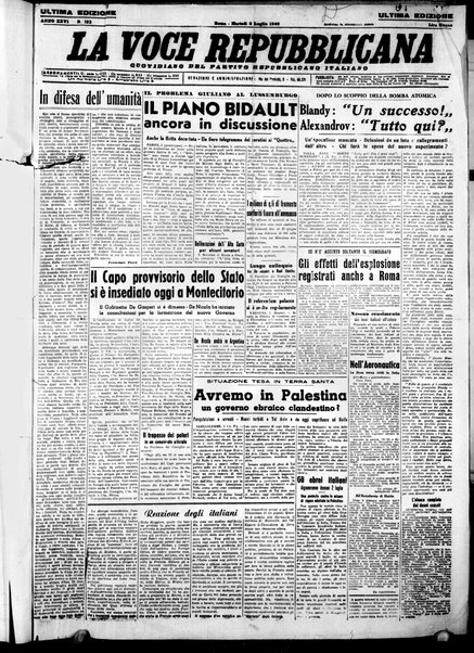 La voce repubblicana : quotidiano del Partito repubblicano italiano