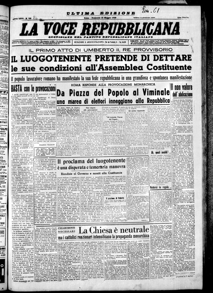 La voce repubblicana : quotidiano del Partito repubblicano italiano