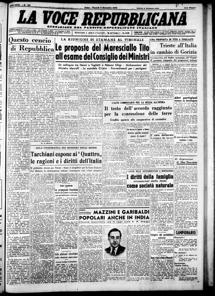 La voce repubblicana : quotidiano del Partito repubblicano italiano