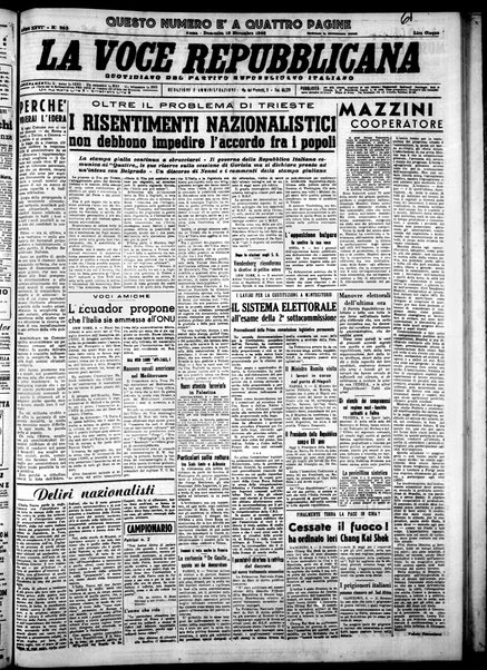 La voce repubblicana : quotidiano del Partito repubblicano italiano