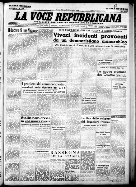 La voce repubblicana : quotidiano del Partito repubblicano italiano