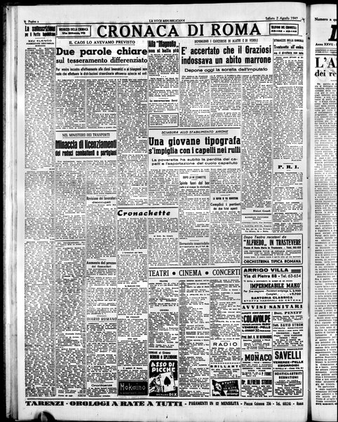 La voce repubblicana : quotidiano del Partito repubblicano italiano