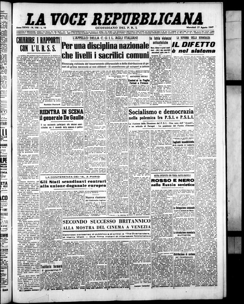 La voce repubblicana : quotidiano del Partito repubblicano italiano