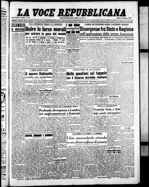 La voce repubblicana : quotidiano del Partito repubblicano italiano