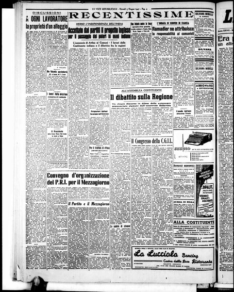 La voce repubblicana : quotidiano del Partito repubblicano italiano