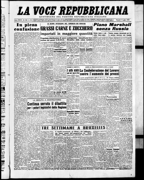 La voce repubblicana : quotidiano del Partito repubblicano italiano