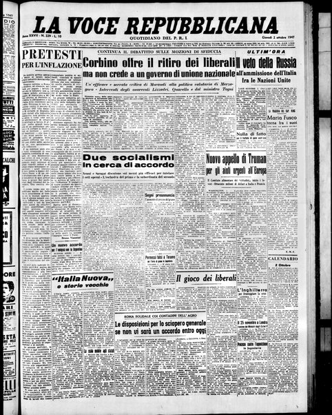 La voce repubblicana : quotidiano del Partito repubblicano italiano