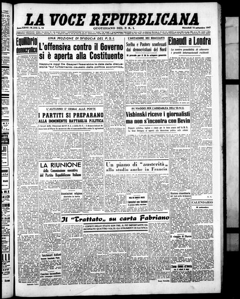 La voce repubblicana : quotidiano del Partito repubblicano italiano