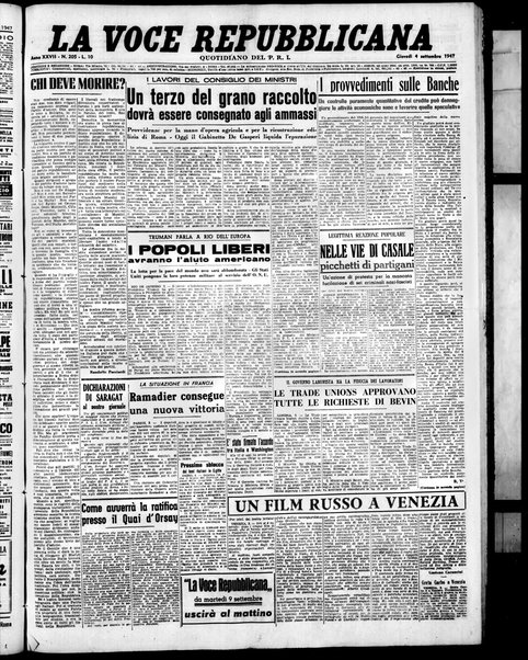 La voce repubblicana : quotidiano del Partito repubblicano italiano