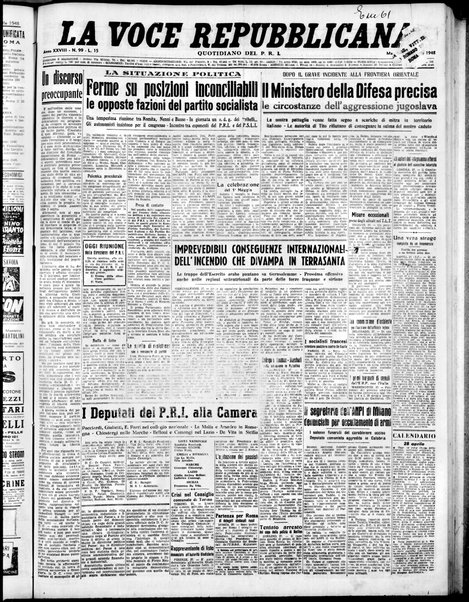 La voce repubblicana : quotidiano del Partito repubblicano italiano