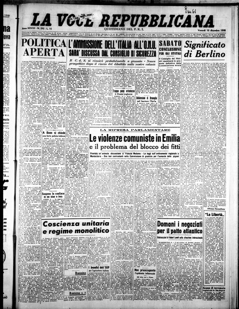 La voce repubblicana : quotidiano del Partito repubblicano italiano