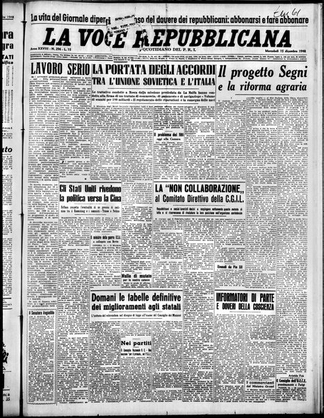 La voce repubblicana : quotidiano del Partito repubblicano italiano