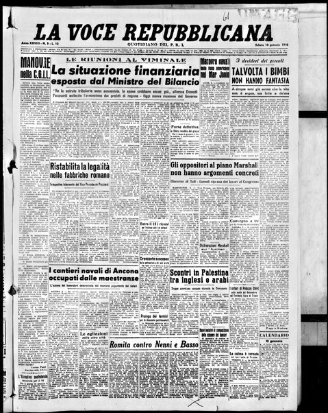 La voce repubblicana : quotidiano del Partito repubblicano italiano