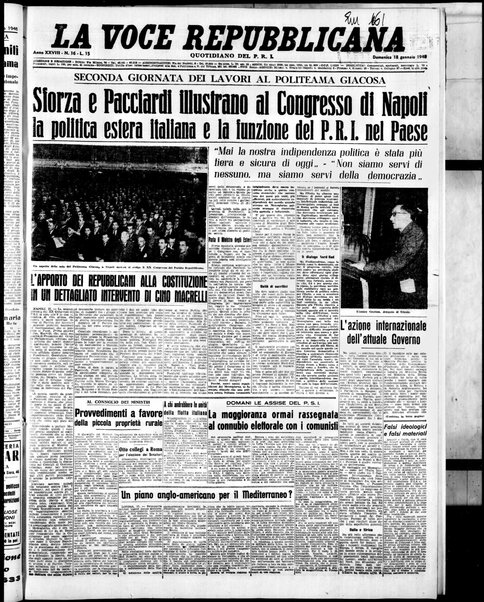 La voce repubblicana : quotidiano del Partito repubblicano italiano