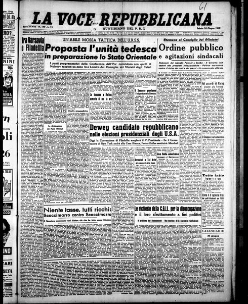 La voce repubblicana : quotidiano del Partito repubblicano italiano