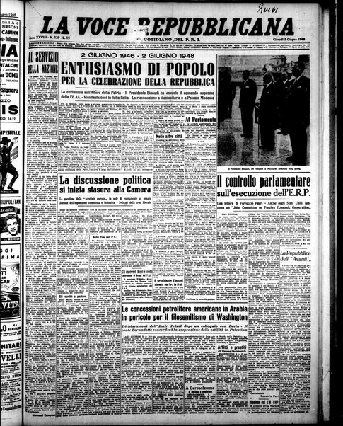 La voce repubblicana : quotidiano del Partito repubblicano italiano