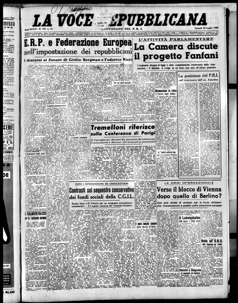 La voce repubblicana : quotidiano del Partito repubblicano italiano