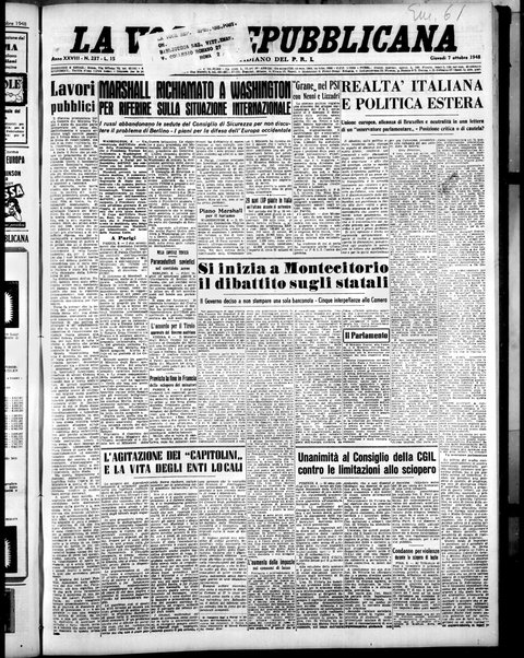 La voce repubblicana : quotidiano del Partito repubblicano italiano