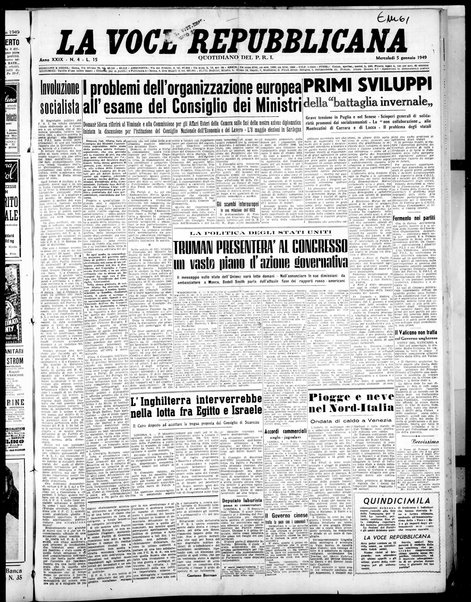 La voce repubblicana : quotidiano del Partito repubblicano italiano