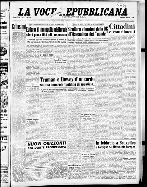 La voce repubblicana : quotidiano del Partito repubblicano italiano