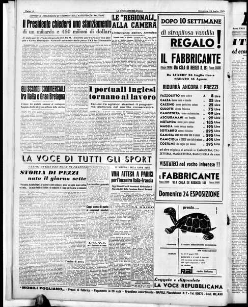 La voce repubblicana : quotidiano del Partito repubblicano italiano