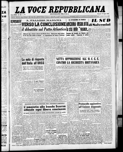 La voce repubblicana : quotidiano del Partito repubblicano italiano