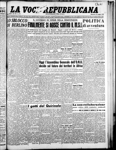 La voce repubblicana : quotidiano del Partito repubblicano italiano