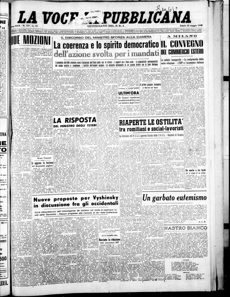 La voce repubblicana : quotidiano del Partito repubblicano italiano