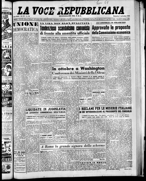 La voce repubblicana : quotidiano del Partito repubblicano italiano