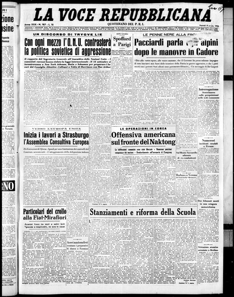 La voce repubblicana : quotidiano del Partito repubblicano italiano