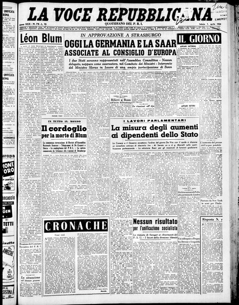 La voce repubblicana : quotidiano del Partito repubblicano italiano