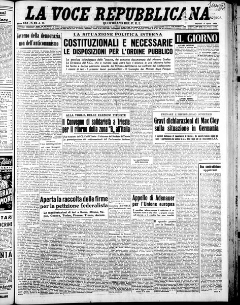 La voce repubblicana : quotidiano del Partito repubblicano italiano