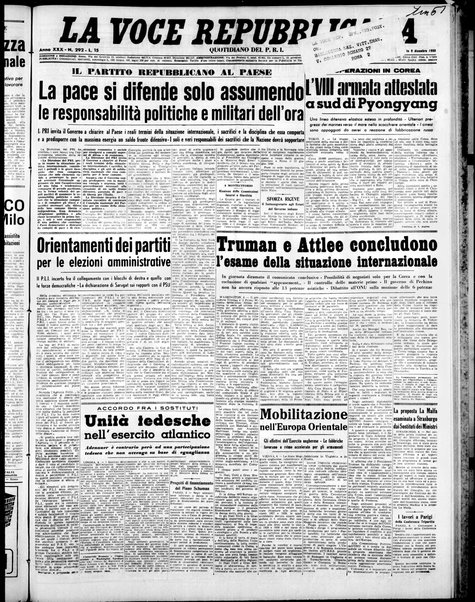 La voce repubblicana : quotidiano del Partito repubblicano italiano