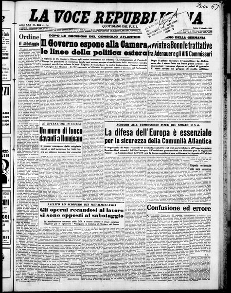 La voce repubblicana : quotidiano del Partito repubblicano italiano