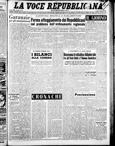 La voce repubblicana : quotidiano del Partito repubblicano italiano