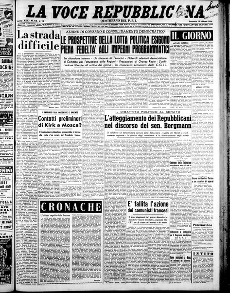 La voce repubblicana : quotidiano del Partito repubblicano italiano