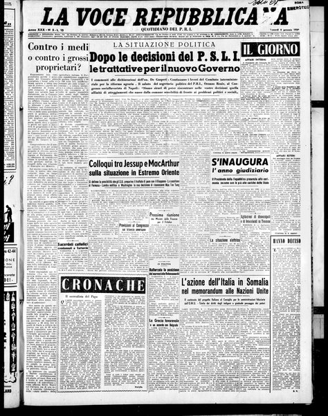 La voce repubblicana : quotidiano del Partito repubblicano italiano