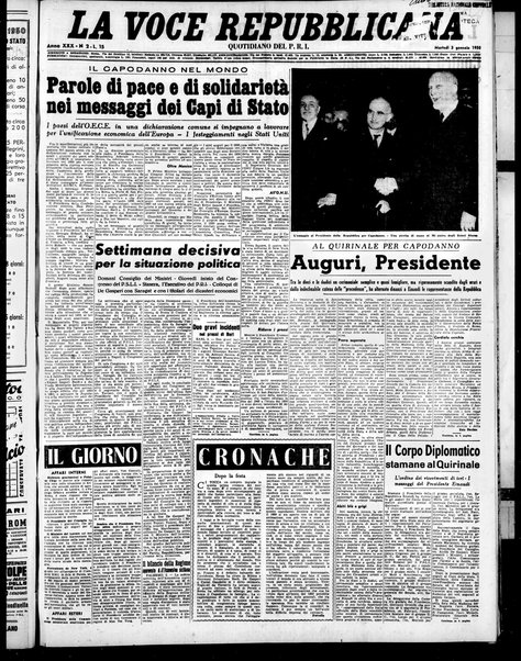 La voce repubblicana : quotidiano del Partito repubblicano italiano